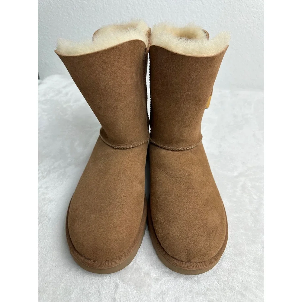 UGG Keely Chestnut Suede Sheepskin Mid Calf Boots‎ 1012362 Womens 8